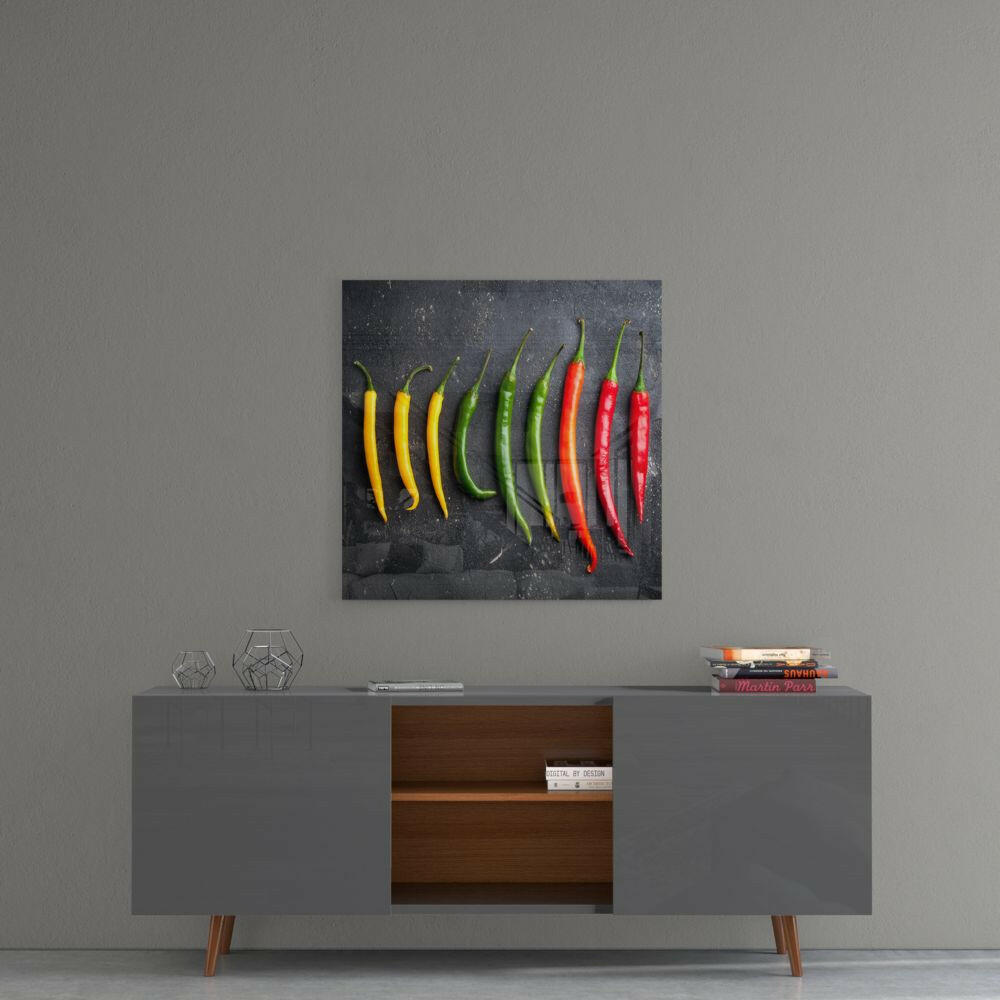 Insigneart USA Insigneart USA Colored Peppers Glass Wall Art