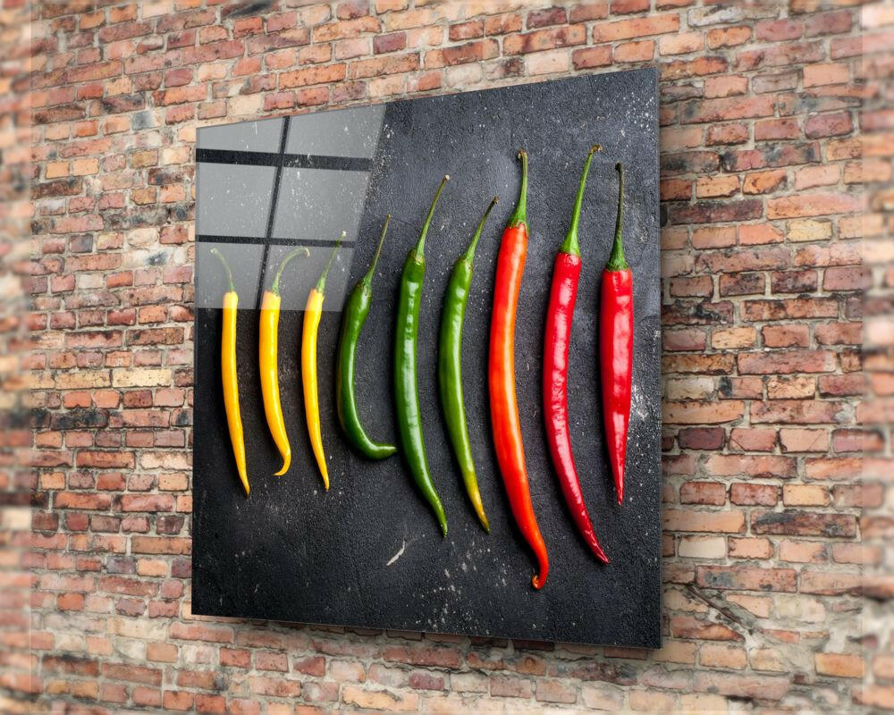 Insigneart USA Insigneart USA Colored Peppers Glass Wall Art
