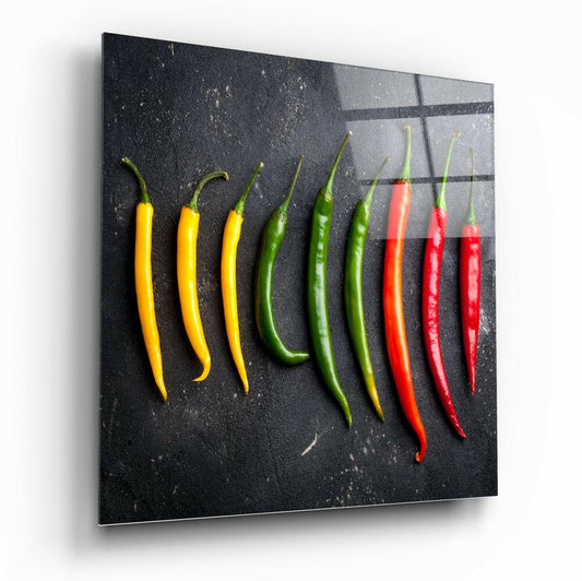 Insigneart USA Insigneart USA Colored Peppers Glass Wall Art