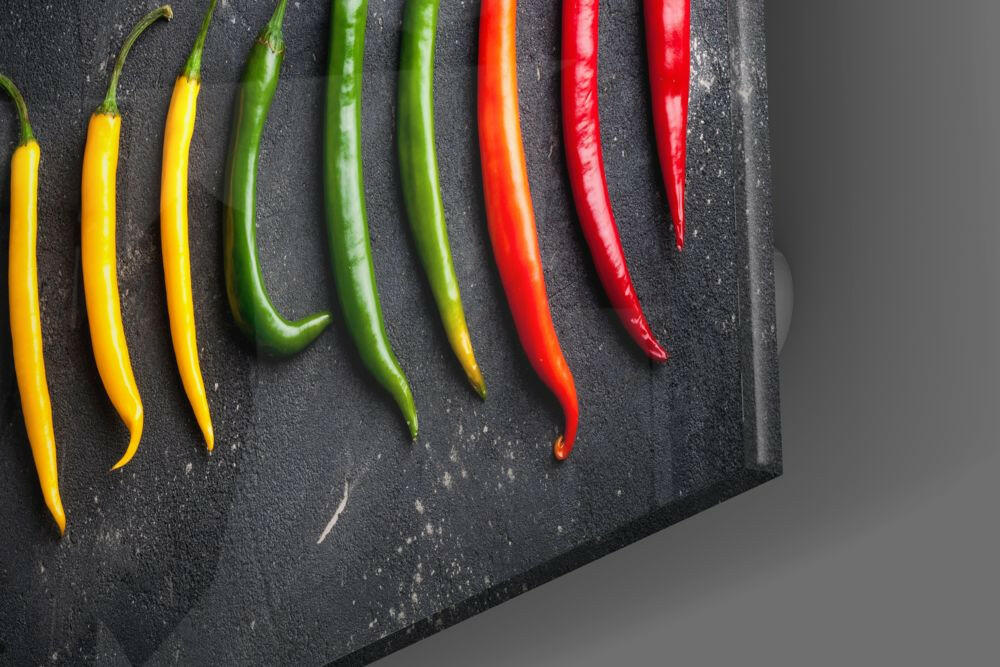 Insigneart USA Insigneart USA Colored Peppers Glass Wall Art