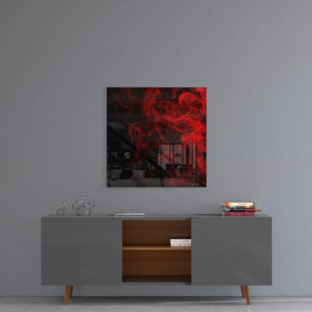 Insigneart USA Insigneart USA Red Smoke Glass Wall Art