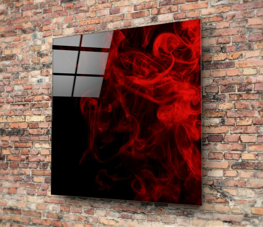 Insigneart USA Insigneart USA Red Smoke Glass Wall Art