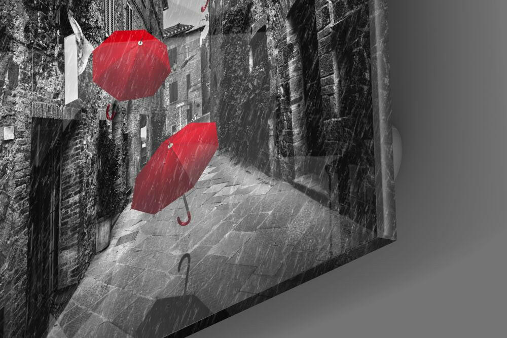 Insigneart USA Insigneart USA Red Umbrella Glass Wall Art