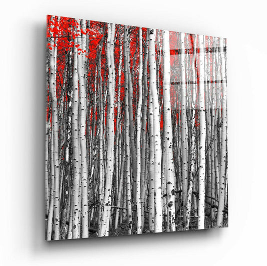 Insigneart USA Insigneart USA Red Forest Glass Wall Art