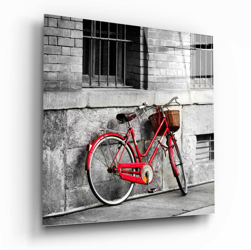 Insigneart USA Insigneart USA Red Bicycle Glass Wall Art