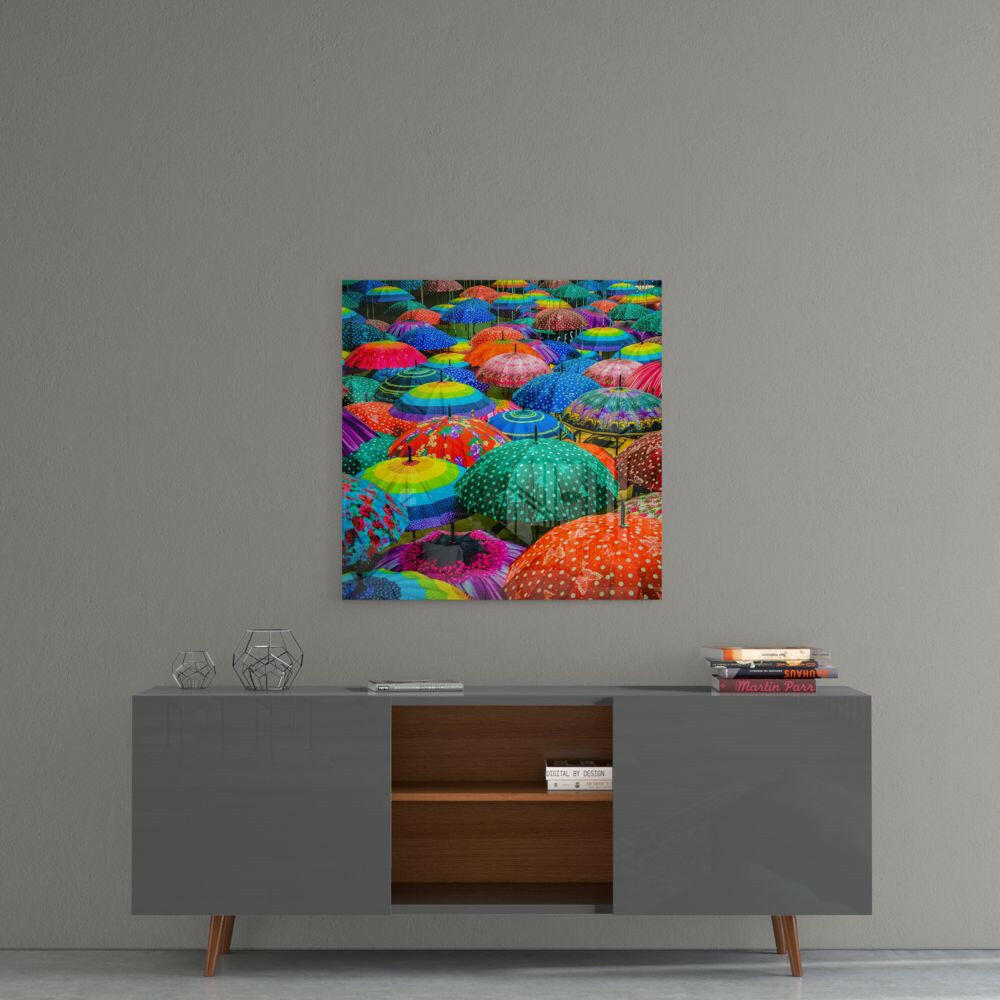 Insigneart USA Insigneart USA Colorful Umbrellas Glass Wall Art