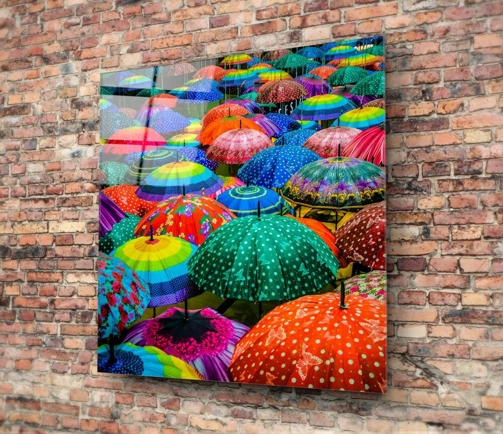 Insigneart USA Insigneart USA Colorful Umbrellas Glass Wall Art