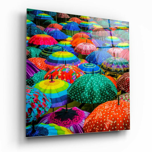 Insigneart USA Insigneart USA Colorful Umbrellas Glass Wall Art