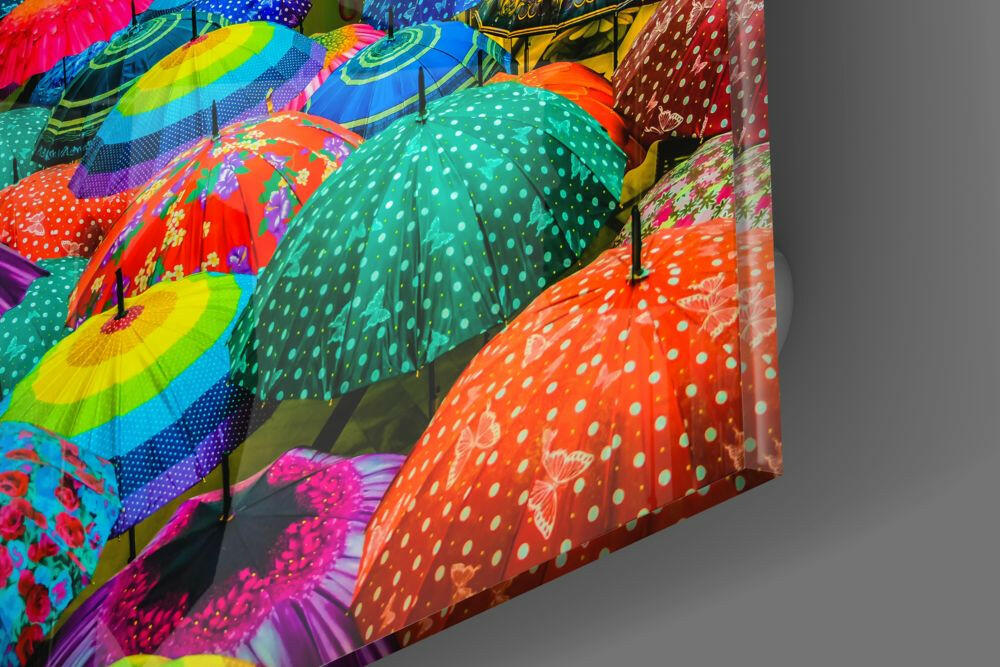 Insigneart USA Insigneart USA Colorful Umbrellas Glass Wall Art