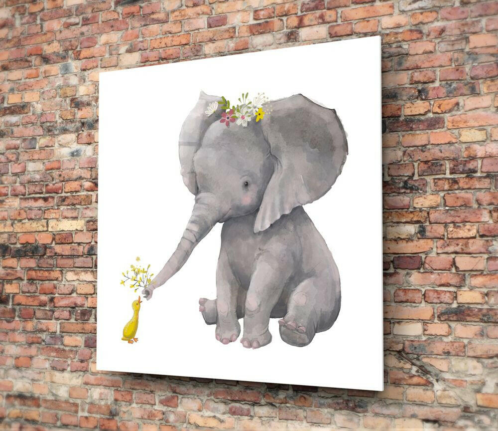 Insigneart USA Insigneart USA Elephant and Duck Glass Wall Art
