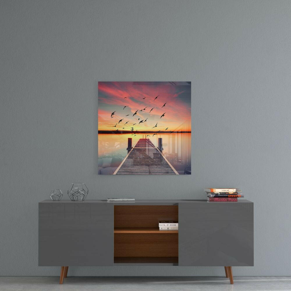 Insigneart USA Insigneart USA Red Dock Glass Wall Art