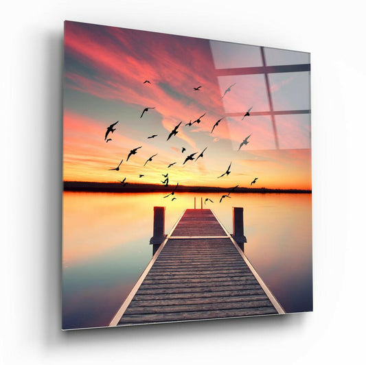 Insigneart USA Insigneart USA Red Dock Glass Wall Art