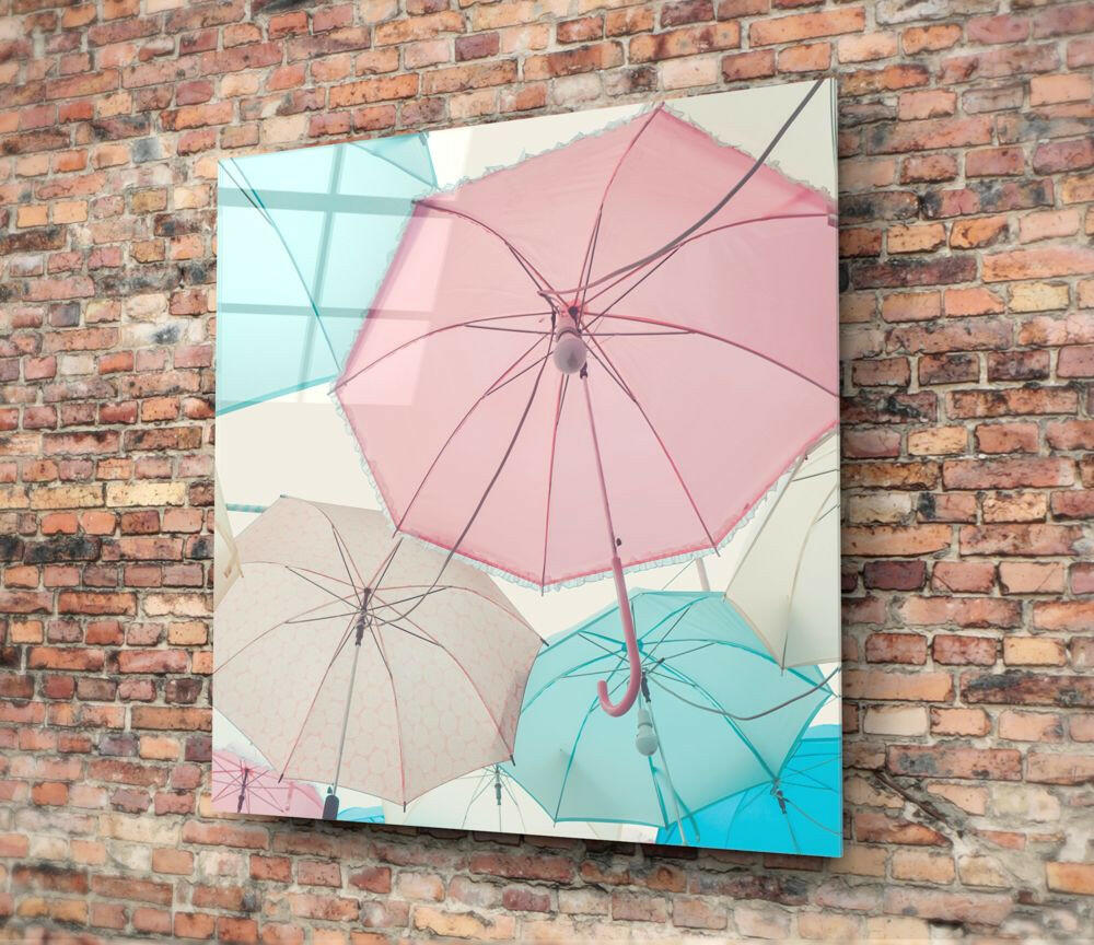 Insigneart USA Insigneart USA Colorful Umbrellas Glass Wall Art