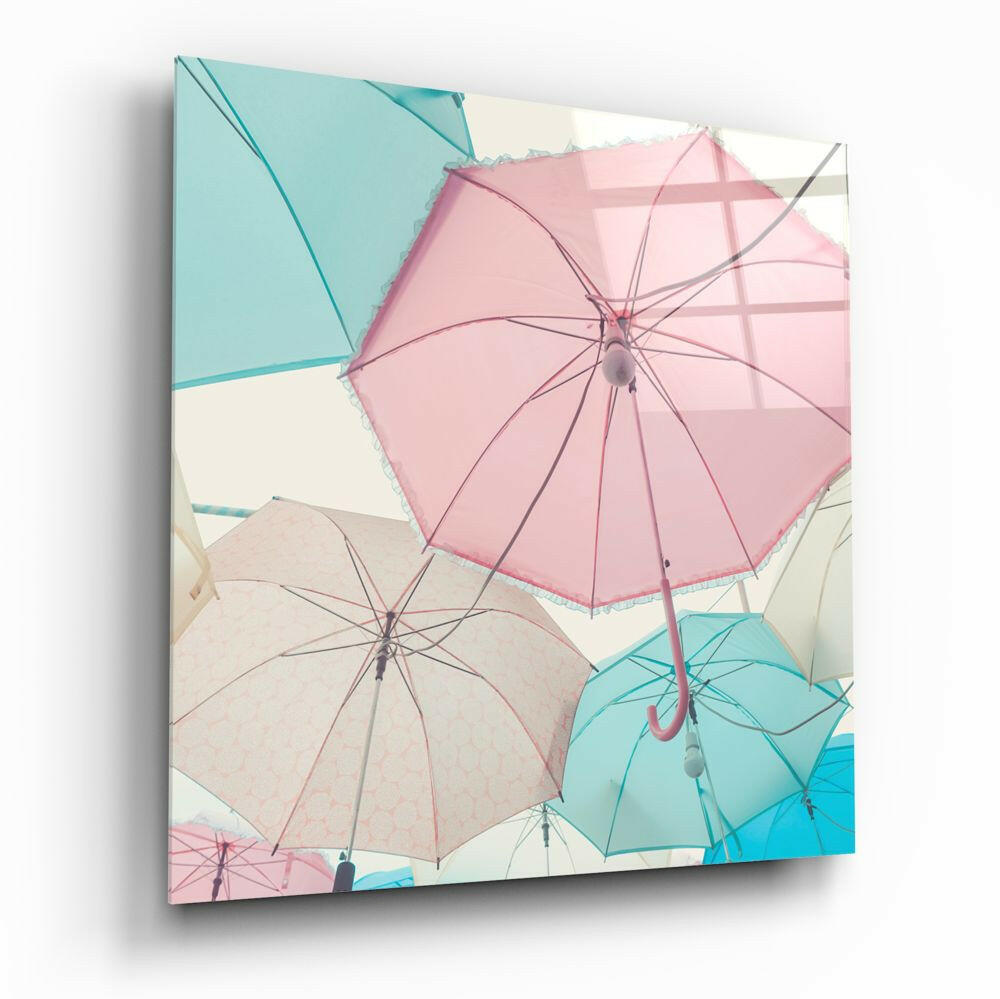 Insigneart USA Insigneart USA Colorful Umbrellas Glass Wall Art