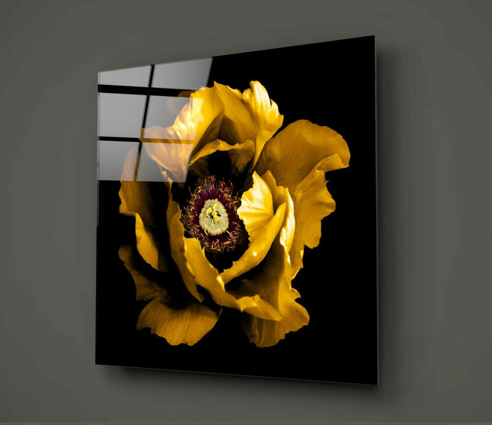 Insigneart USA Insigneart USA Floral Yellow Glass Wall Art