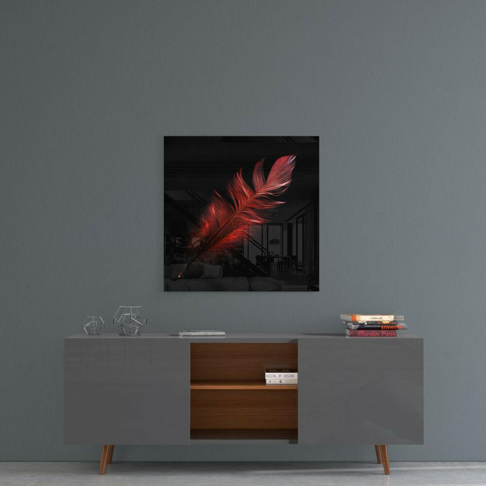 Insigneart USA Insigneart USA Colored Feather Glass Wall Art