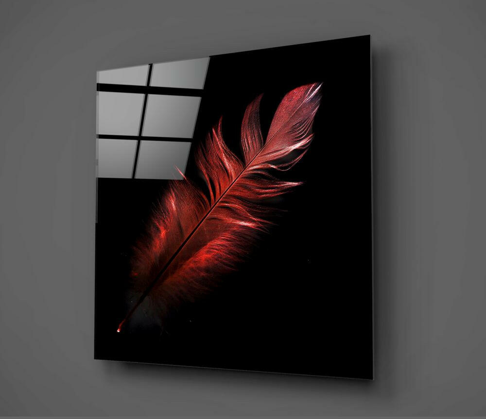 Insigneart USA Insigneart USA Colored Feather Glass Wall Art