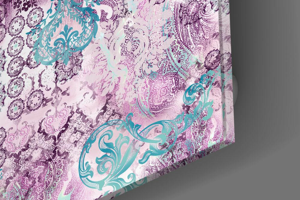 Insigneart USA Insigneart USA Purple Damask Glass Wall Art