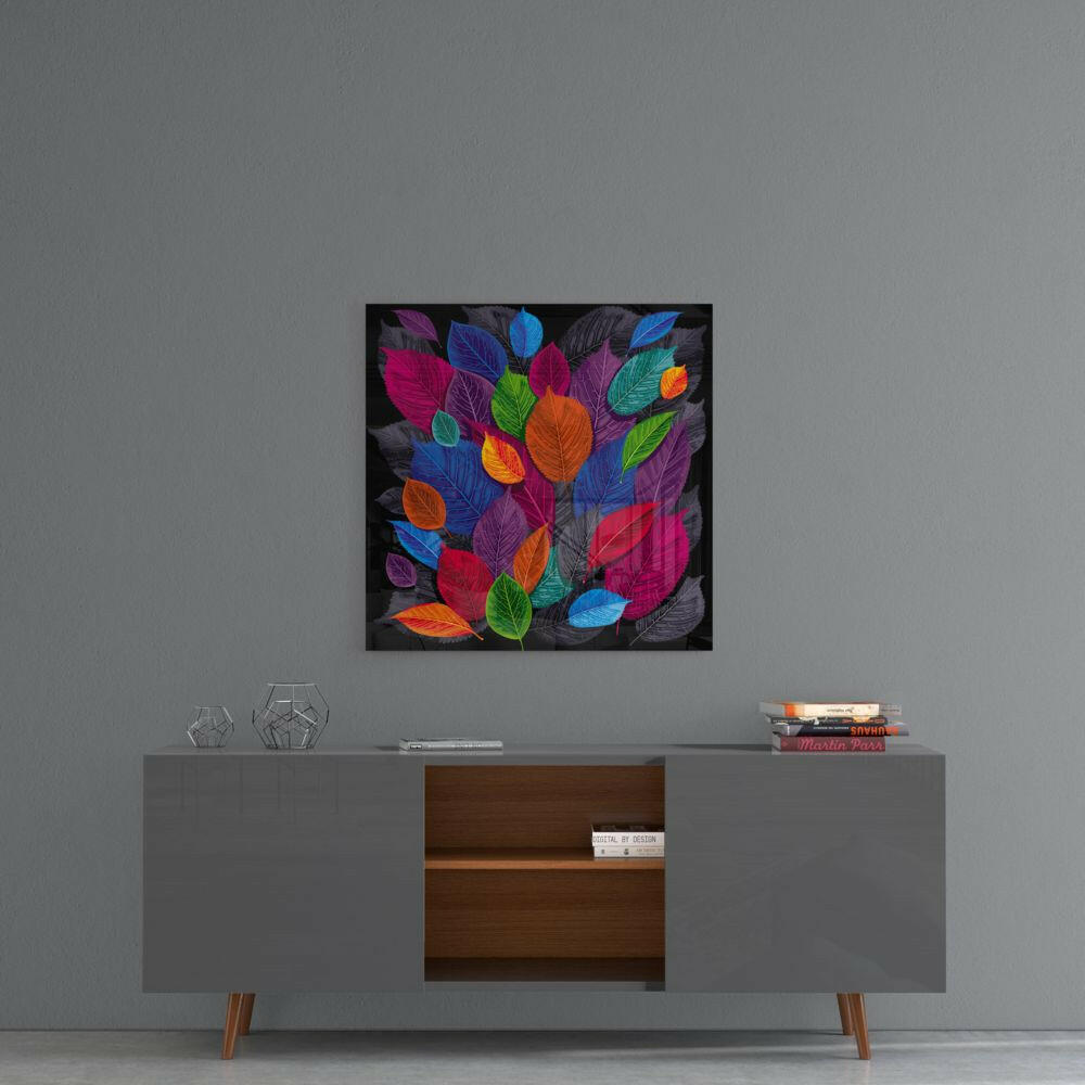 Insigneart USA Insigneart USA Colorful Leaves Glass Wall Art