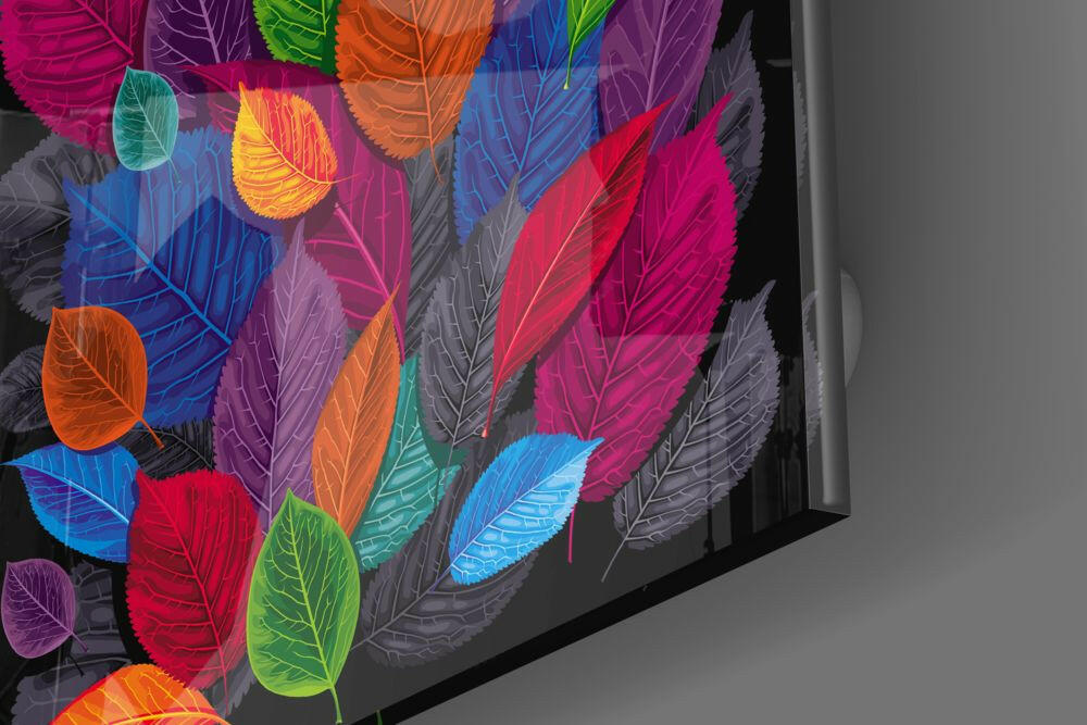 Insigneart USA Insigneart USA Colorful Leaves Glass Wall Art