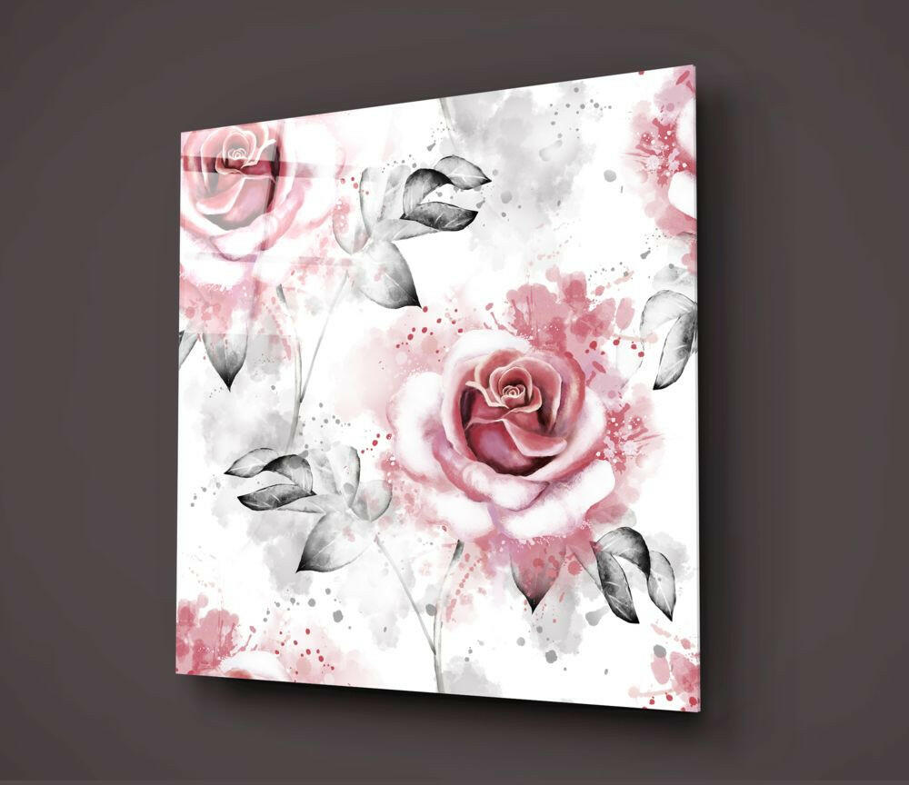 Insigneart USA Insigneart USA Pink Rose Glass Wall Art