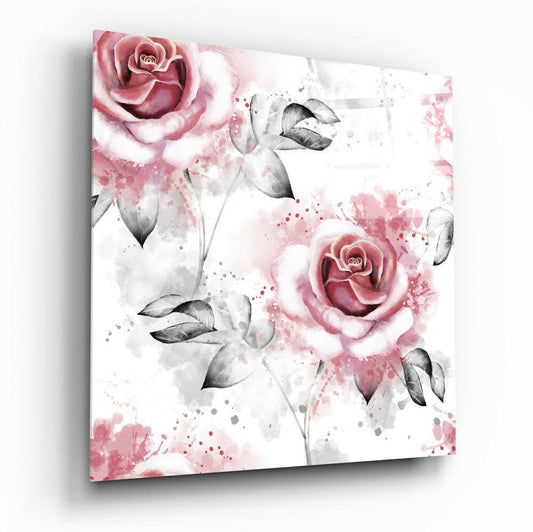 Insigneart USA Insigneart USA Pink Rose Glass Wall Art