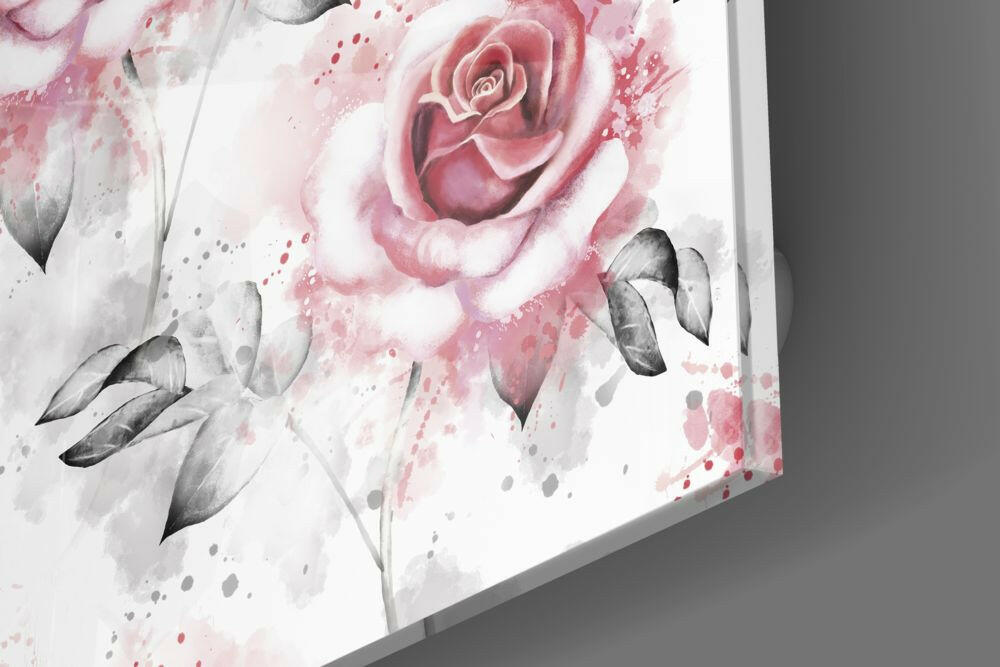 Insigneart USA Insigneart USA Pink Rose Glass Wall Art