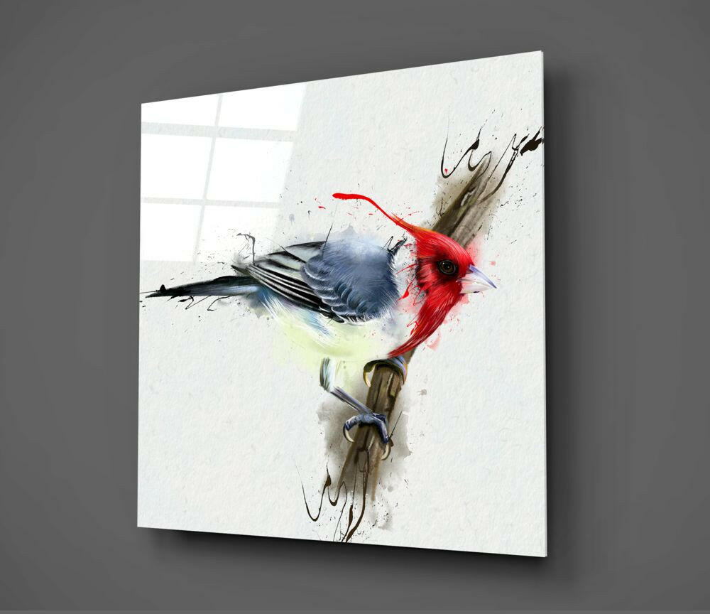 Insigneart USA Insigneart USA Red Bird Glass Wall Art