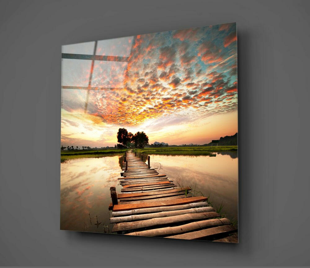 Insigneart USA Insigneart USA Dock and Landscape Glass Wall Art