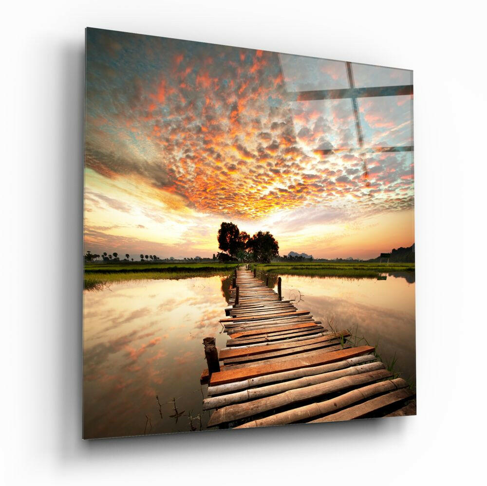 Insigneart USA Insigneart USA Dock and Landscape Glass Wall Art