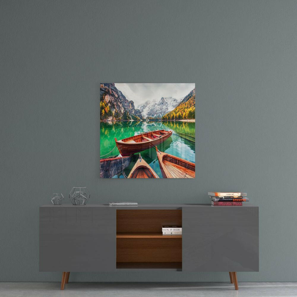 Insigneart USA Insigneart USA Lake and Mountain Landscape Glass Wall Art