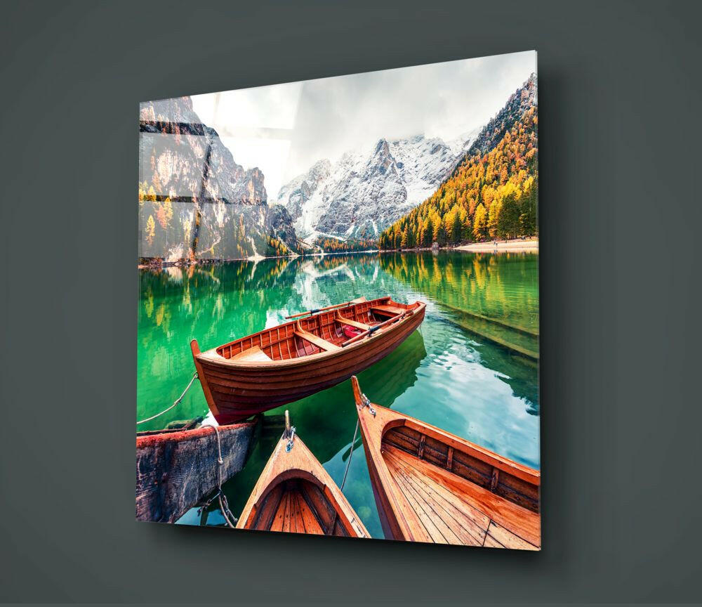 Insigneart USA Insigneart USA Lake and Mountain Landscape Glass Wall Art