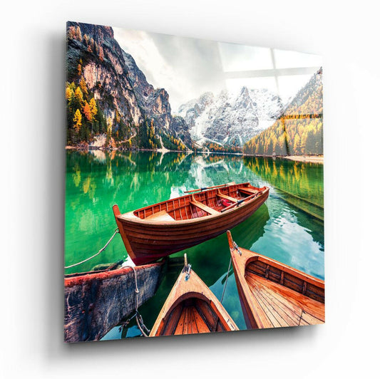 Insigneart USA Insigneart USA Lake and Mountain Landscape Glass Wall Art