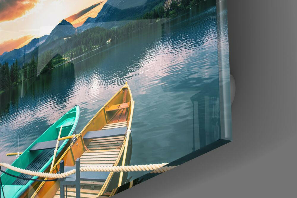 Insigneart USA Insigneart USA Lake and Mountain Landscape Glass Wall Art