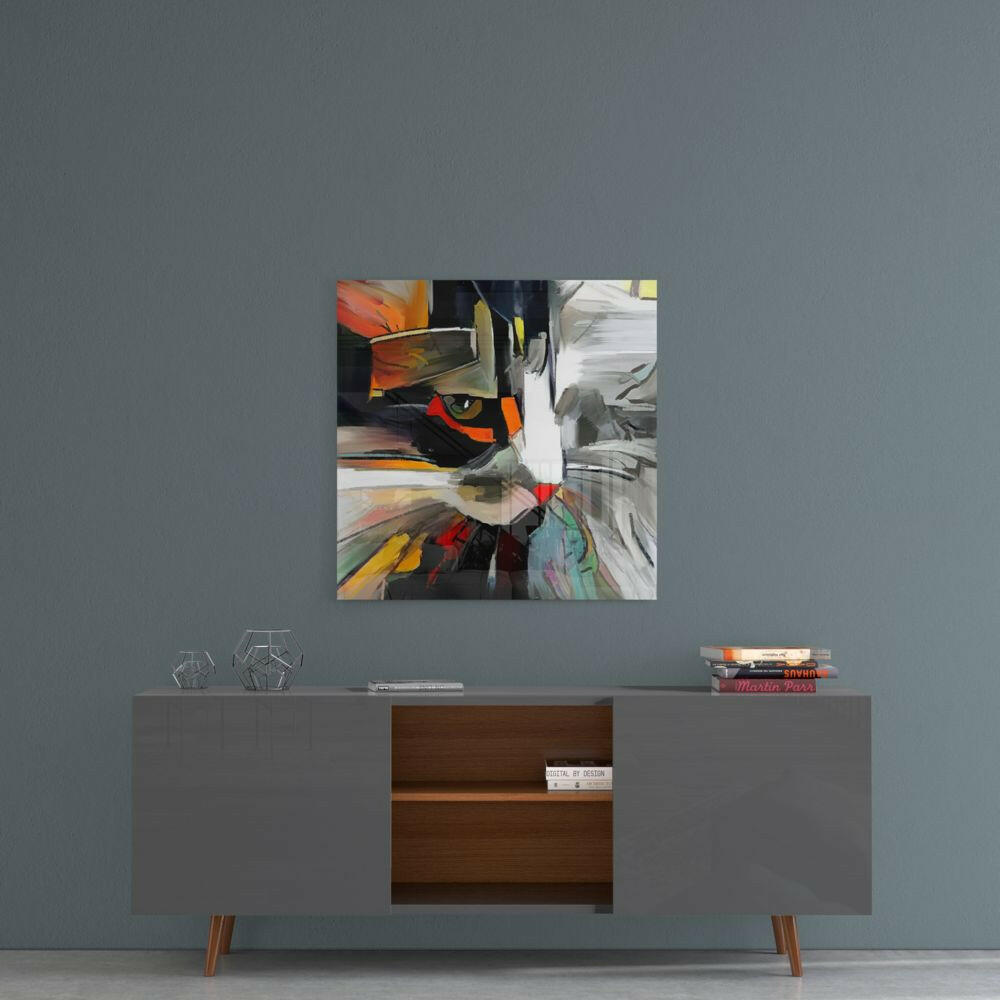 Insigneart USA Insigneart USA Abstract Cat Glass Wall Art