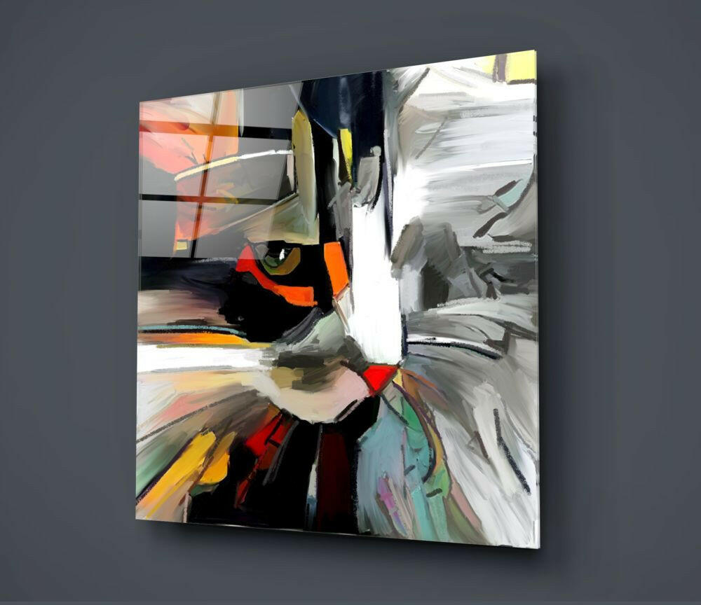 Insigneart USA Insigneart USA Abstract Cat Glass Wall Art