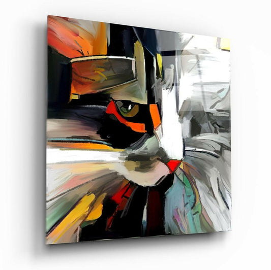 Insigneart USA Insigneart USA Abstract Cat Glass Wall Art