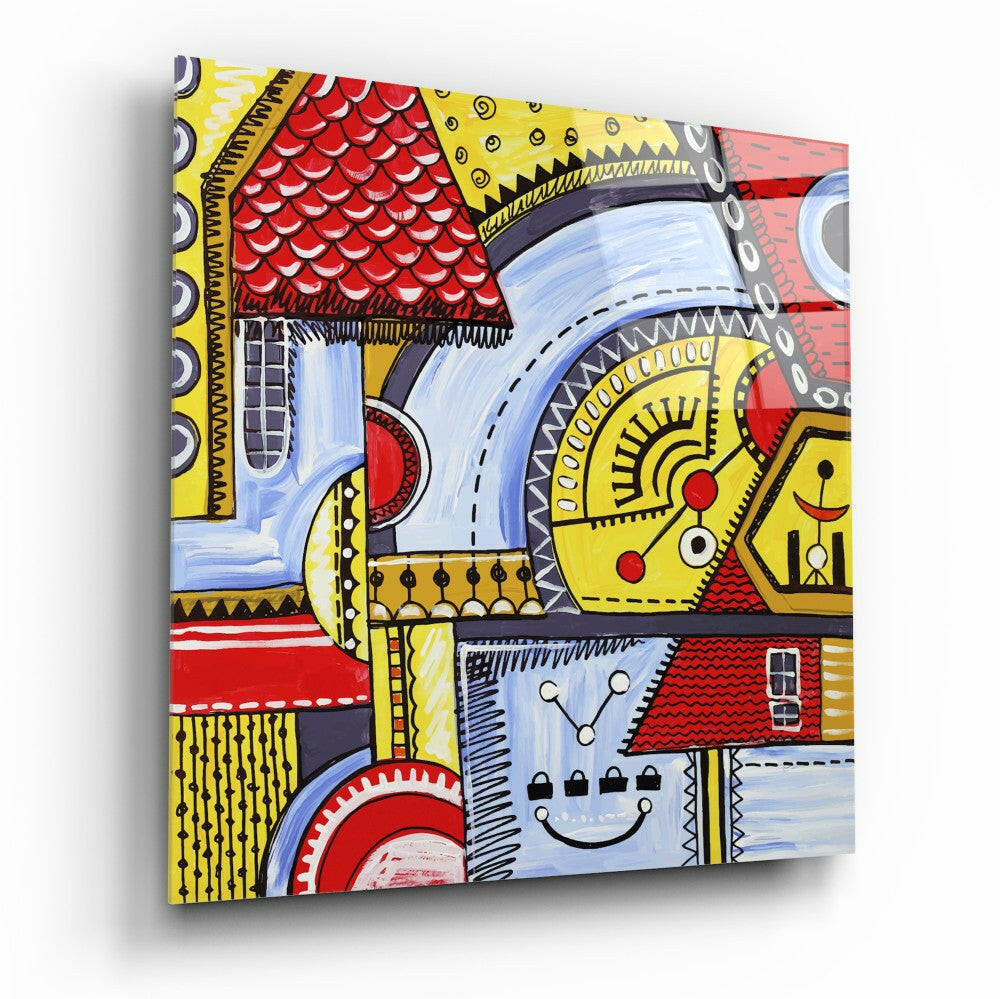 Insigneart USA Insigneart USA Abstract Houses Glass Wall Art