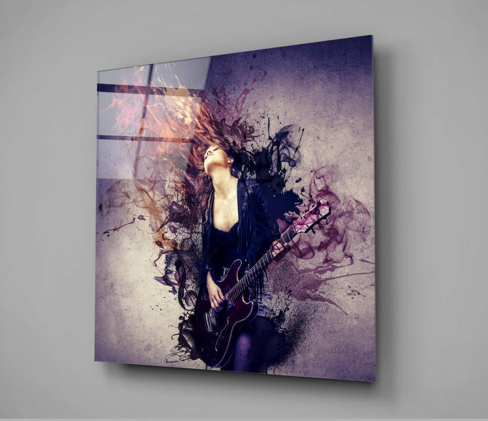 Insigneart USA Insigneart USA Woman and Guitar Glass Wall Art
