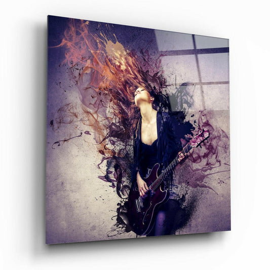 Insigneart USA Insigneart USA Woman and Guitar Glass Wall Art