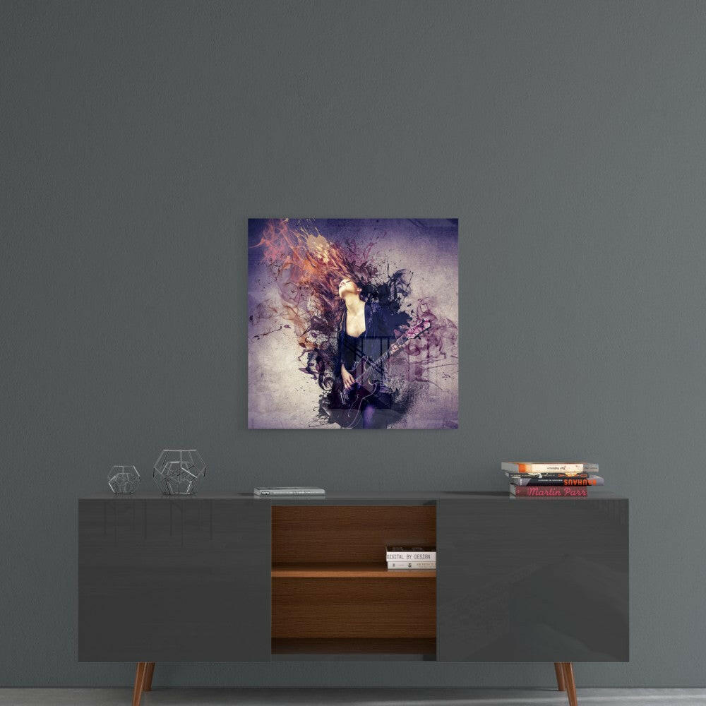 Insigneart USA Insigneart USA Woman and Guitar Glass Wall Art