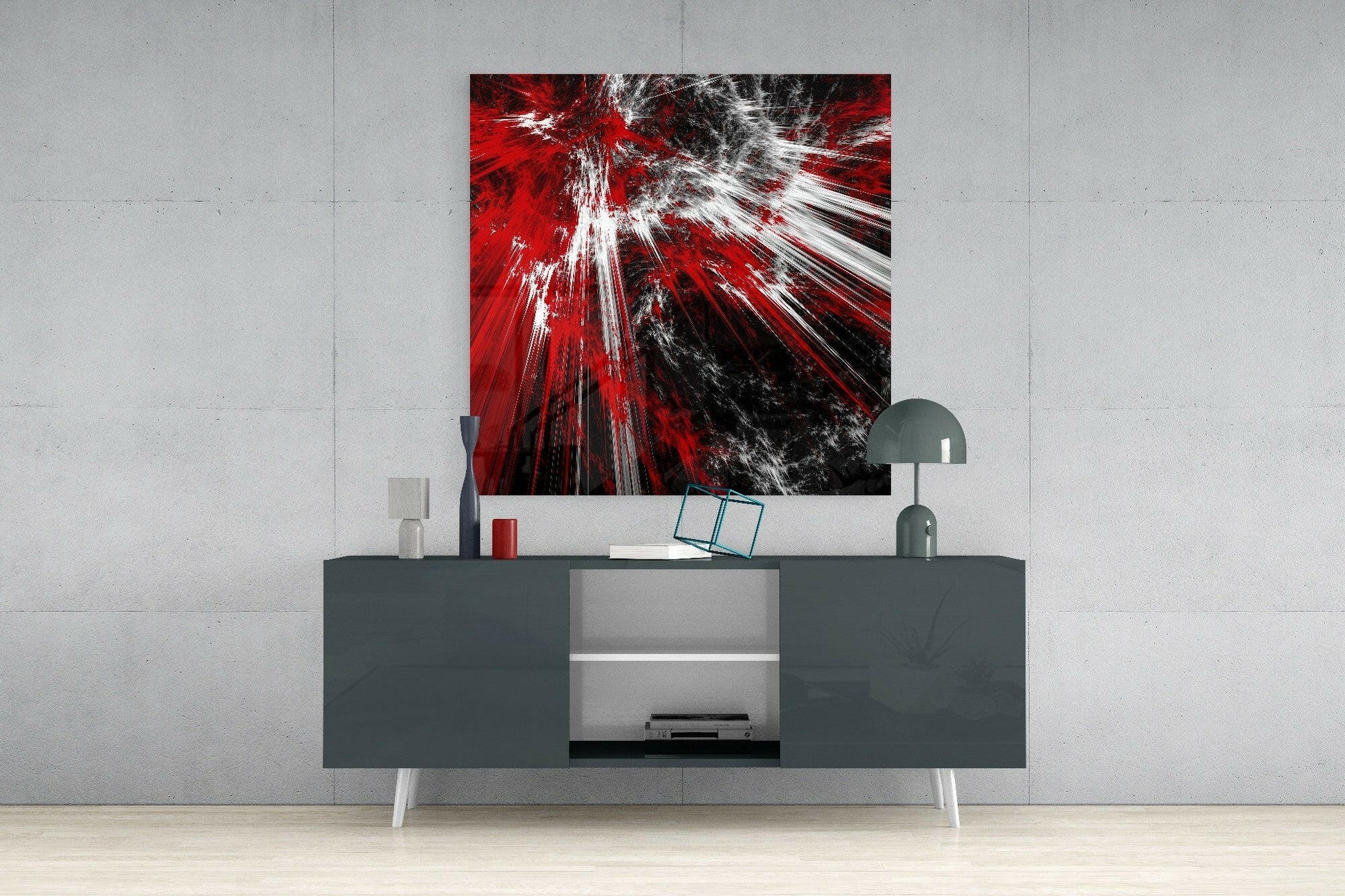 Insigneart USA Insigneart USA Red Explosion Glass Wall Art