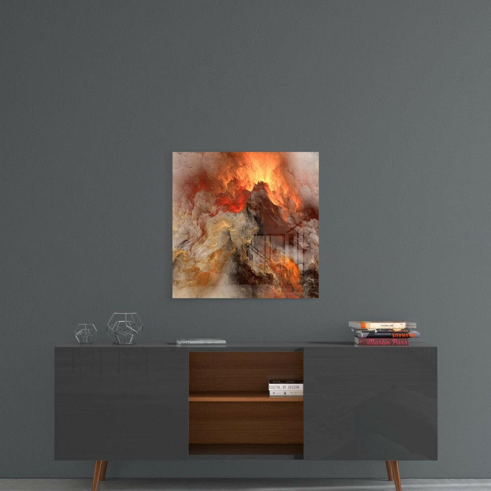 Insigneart USA Insigneart USA Golden Chaos Abstract Glass Wall Art