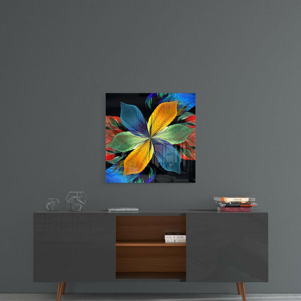 Insigneart USA Insigneart USA Colorful Leaves Flower Glass Wall Art