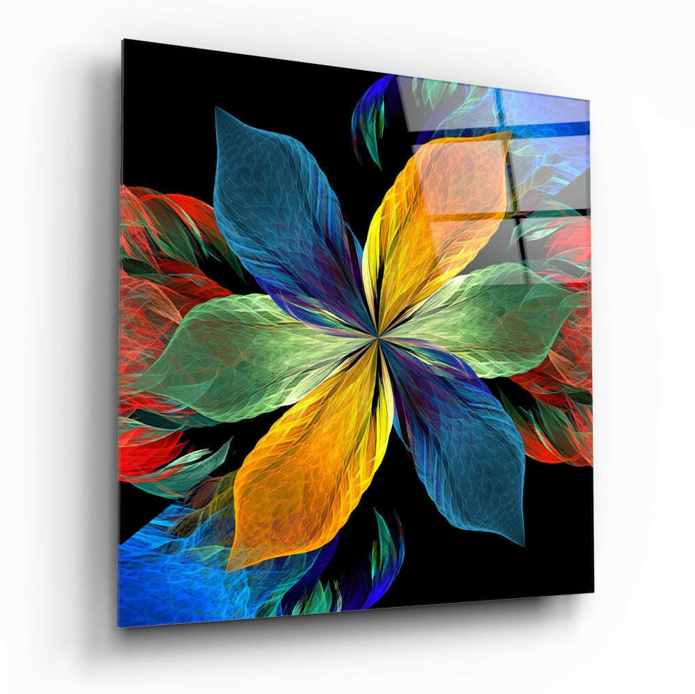 Insigneart USA Insigneart USA Colorful Leaves Flower Glass Wall Art