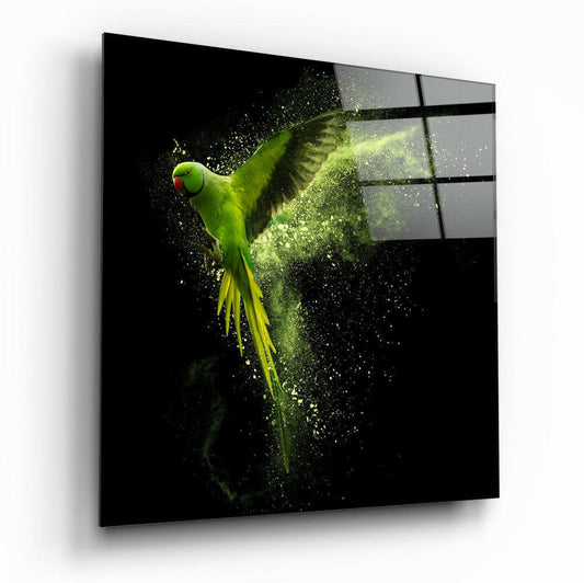 Insigneart USA Insigneart USA Green Parrot Glass Wall Art