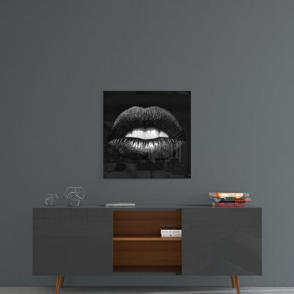 Insigneart USA Insigneart USA Black Lips Glass Wall Art