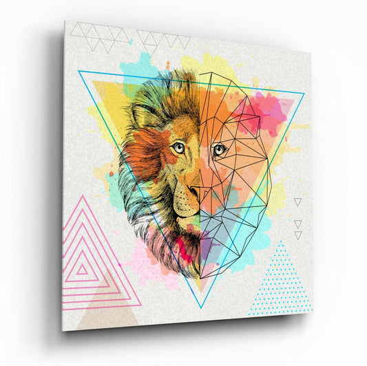 Insigneart USA Insigneart USA Fact and Fiction Lion Glass Wall Art