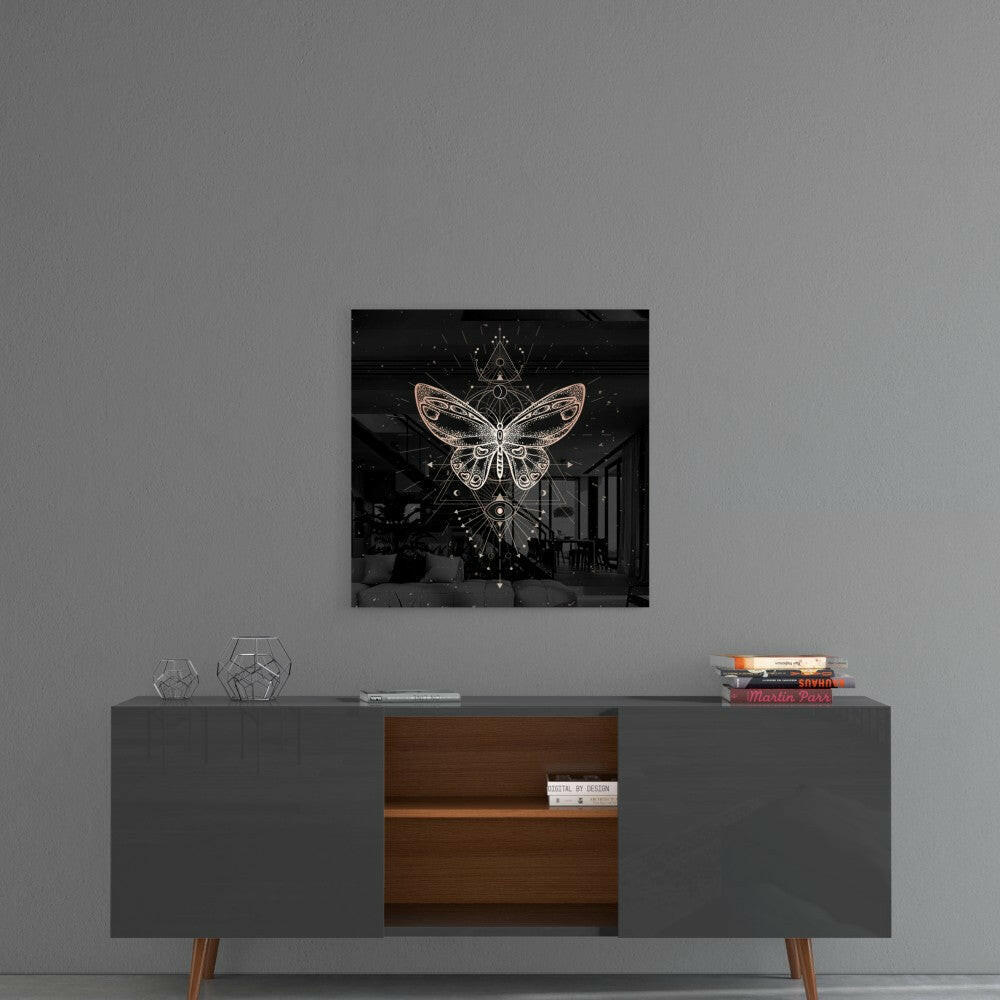 Insigneart USA Insigneart USA Da Vinci Style Butterfly Glass Wall Art