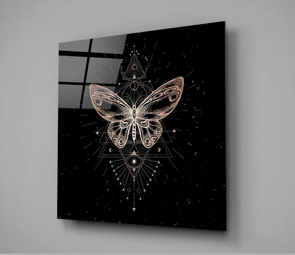 Insigneart USA Insigneart USA Da Vinci Style Butterfly Glass Wall Art